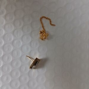 Givenchy Gold Tie Pin with Chain